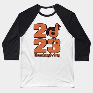 Thanksgiving 2023 Cute Turkey Baseball T-Shirt